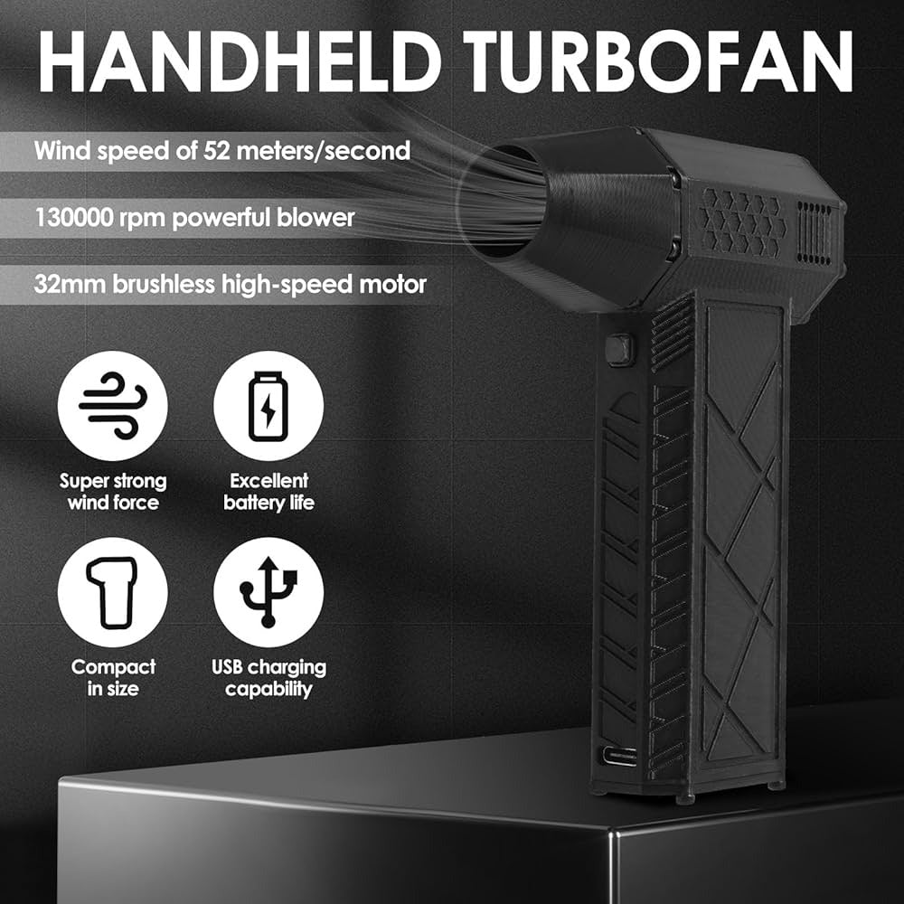 Mini Jet Fan – Powerful Brushless Handheld Turbo Fan for Strong Cooling Anywhere