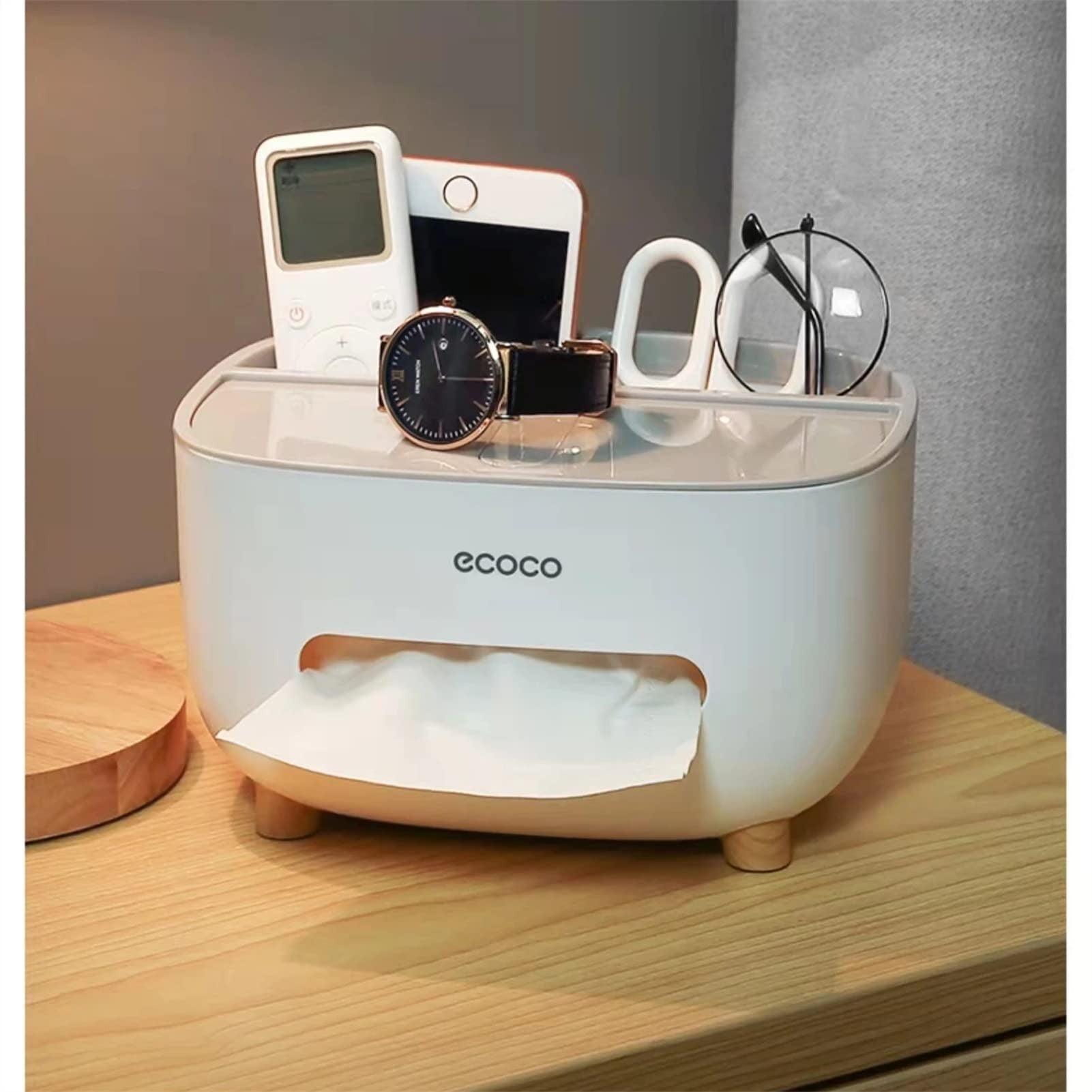 Ecoco Multifunctional Tissue Box – Stylish Storage Organizer for Hom