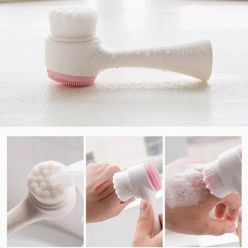 3D Double-Sided Silicone Face Cleanser – Deep Pore Cleaning & Gentle Exfoliating Brush